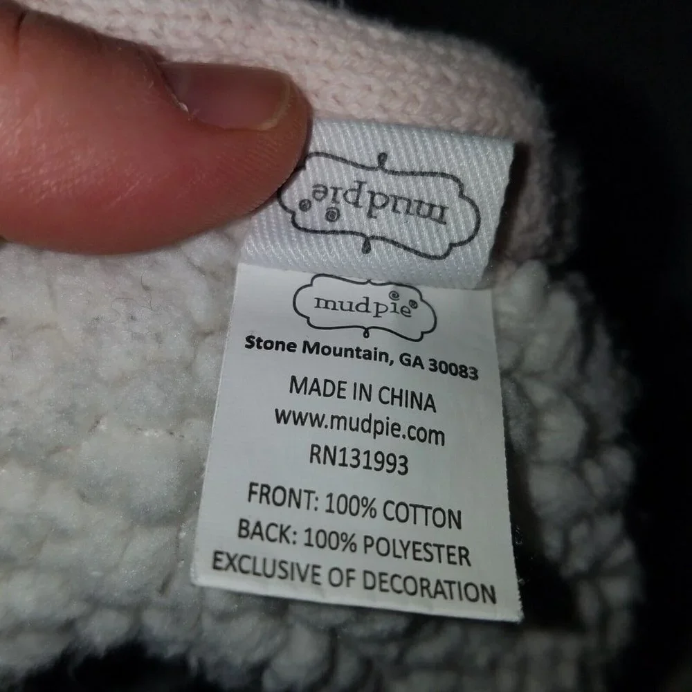 Mud Pie Pale Pink Knit Diamond Baby Blanket White Sherpa Lovey Girl